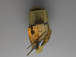 cartoon boat 3D Model