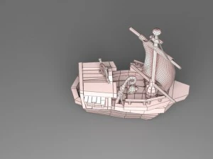cartoon boat 3D Model