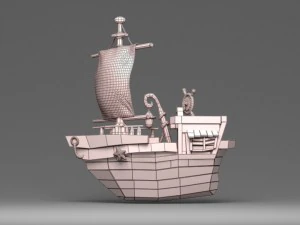 cartoon boat 3D Model