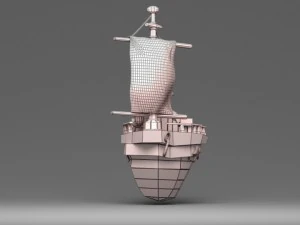 cartoon boat 3D Model
