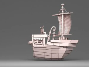 cartoon boat 3D Model