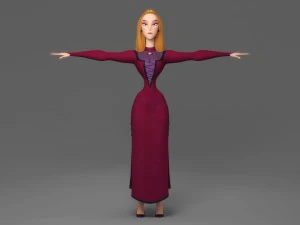 mulher dos desenhos animados Modelo 3D
