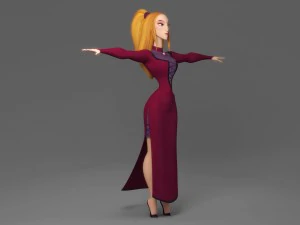 cartoon woman 3D Model