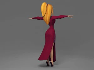 cartoon woman 3D Model