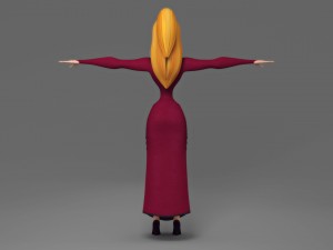 cartoon woman 3D 模型