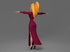 cartoon woman 3D 模型