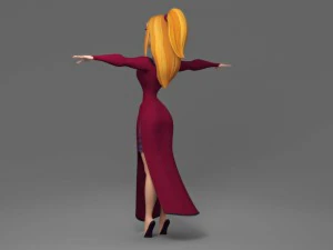 cartoon woman 3D Model