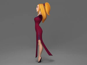 cartoon woman 3D Model