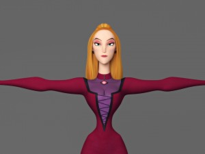 cartoon woman 3D 模型