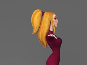 cartoon woman 3D 模型