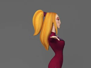 cartoon woman 3D Model