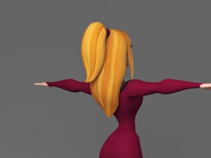 cartoon woman 3D 模型