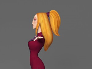 cartoon woman 3D 模型