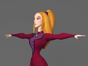 cartoon woman 3D 模型