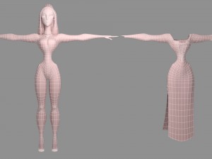 cartoon woman 3D 模型