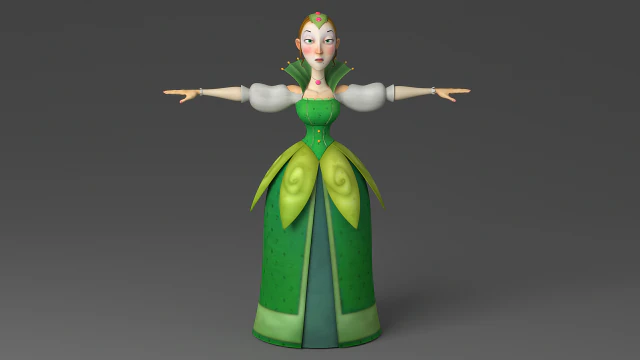cartoon princess 3D Model .c4d .max .obj .3ds .fbx .stl .blend 