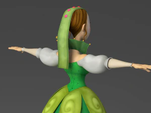 cartoon princess 3D Model