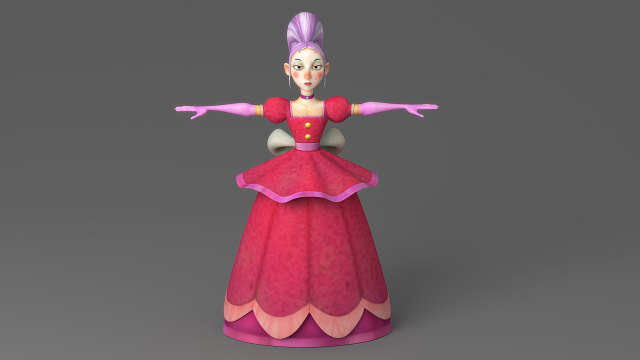 cartoon princess 2 3D Model .c4d .max .obj .3ds .fbx .stl .blend 