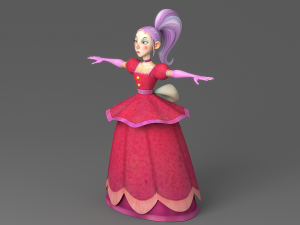 cartoon princess 2 3D Model