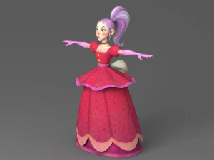 cartoon princess 2 3D Model