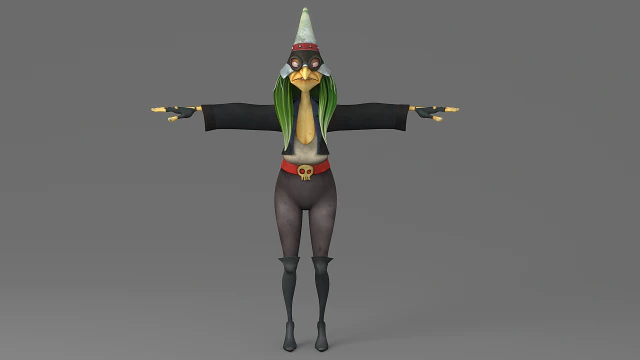 cartoon witch 3D Model .c4d .max .obj .3ds .fbx .stl .blend