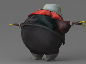 bruja gorda de dibujos animados Modelo 3D
