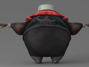 bruja gorda de dibujos animados Modelo 3D