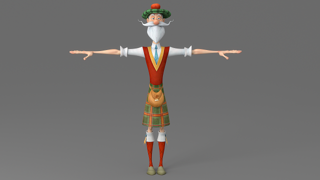 cartoon old man 3D Model .c4d .max .obj .3ds .fbx .stl .blend 