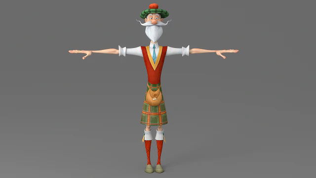 cartoon old man 3D Model .c4d .max .obj .3ds .fbx .stl .blend 