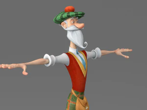 cartoon old man 3D Model