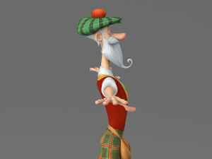 cartoon old man 3D Model