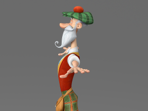 cartoon old man 3D Model