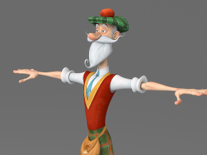 cartoon old man 3D Model