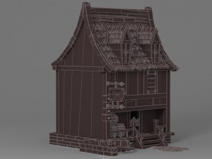cartoon house 4 Modelo 3D