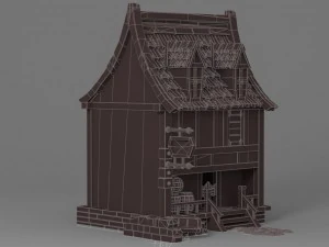 cartoon house 4 3D Model