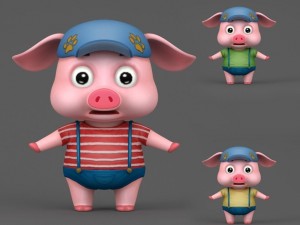 cartoon pig 3D Model