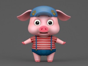 cartoon pig 3D Model