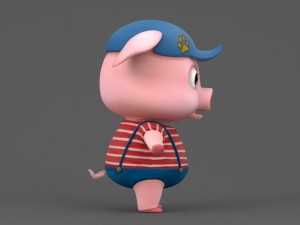 cartoon pig 3D Model