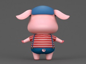 cartoon pig 3D Model