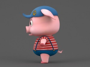 cartoon pig 3D Model