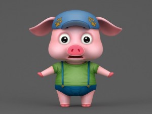cartoon pig 3D Model