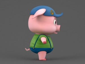 cartoon pig 3D Model