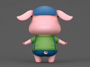 cartoon pig 3D Model