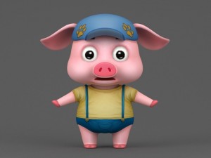 cartoon pig 3D Model