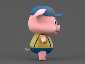 cartoon pig 3D Model
