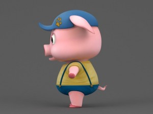 cartoon pig 3D Model