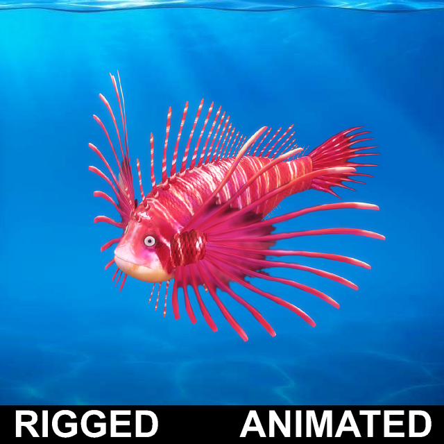 cartoon fish 01 rigged animated 3D Model .c4d .max .obj .3ds .fbx .stl .blend 