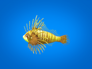 cartoon fish 01 rigged animated 3D Model