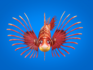 cartoon fish 01 rigged animated 3D Model