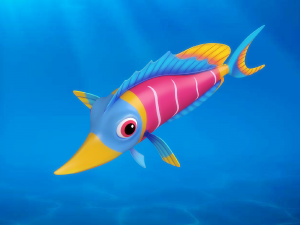 cartoon fish 02 rigged animated 3D Model